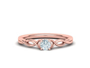 Intricata Corda – годежен пръстен солитер с 0.30 ct кръгъл диамант в 14K розово злато