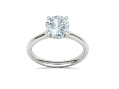 Altaris – годежен пръстен с централен диамант 2 ct и елегантна  линия в 14К бяло злато