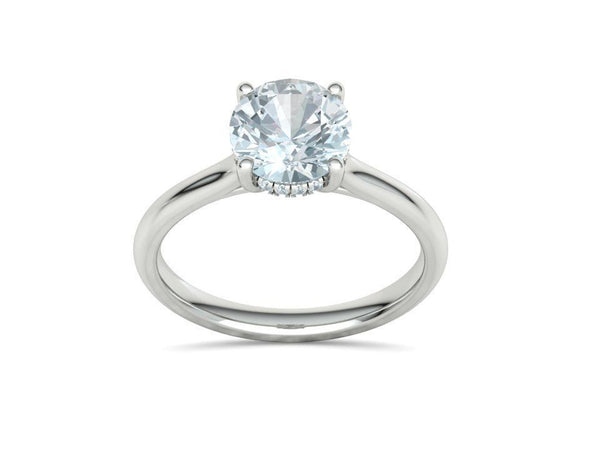 Altaris – годежен пръстен с централен диамант 2 ct и елегантна  линия в 14К бяло злато