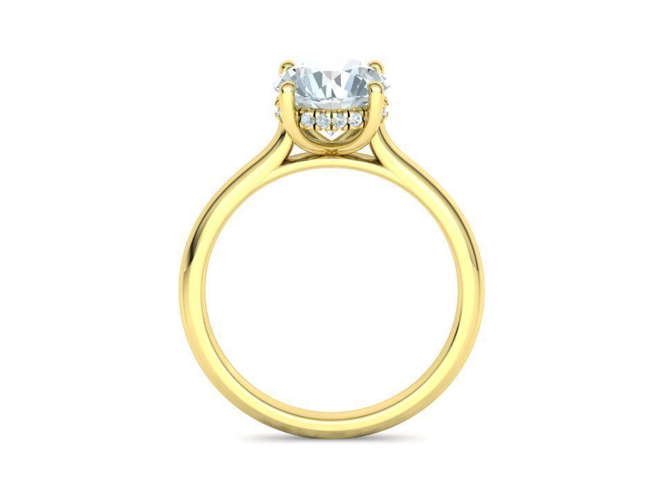 Altaris – годежен пръстен с централен диамант 2 ct и елегантна  линия в 14К жълто злато