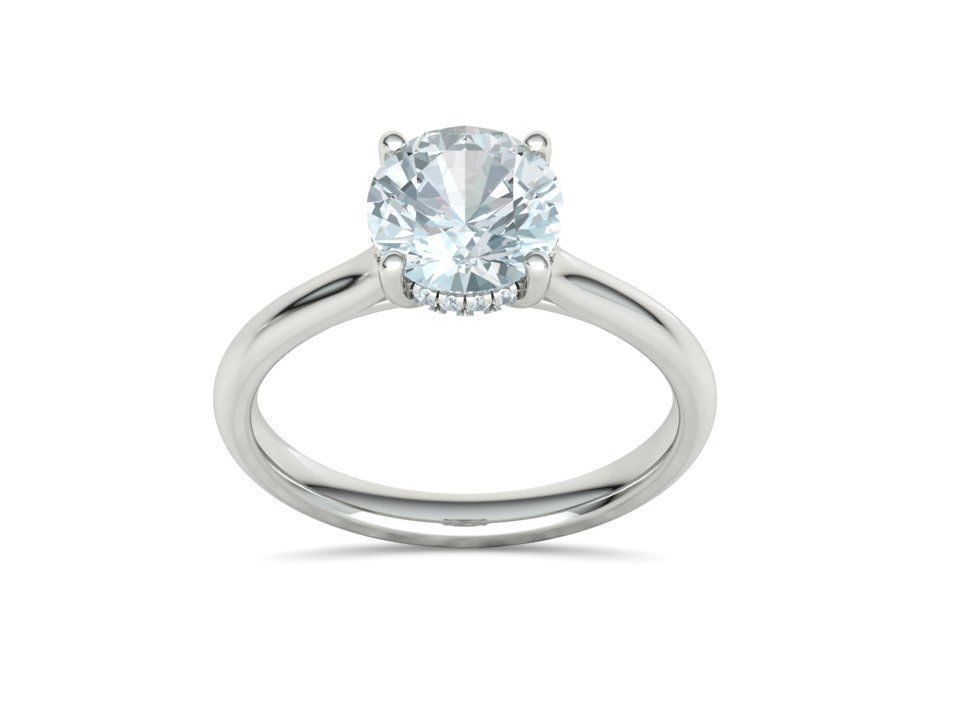 Altaris – годежен пръстен с централен диамант 2 ct и елегантна  линия в 14К бяло злато