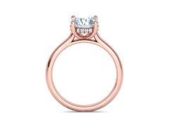 Altaris – годежен пръстен с централен диамант 2 ct и елегантна  линия в 14К розово злато