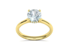 Altaris – годежен пръстен с централен диамант 2 ct и елегантна  линия в 14К жълто злато