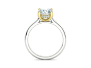 Altaris – годежен пръстен с централен диамант 2 ct и елегантна корона в 14К бяло злато с жълто злато