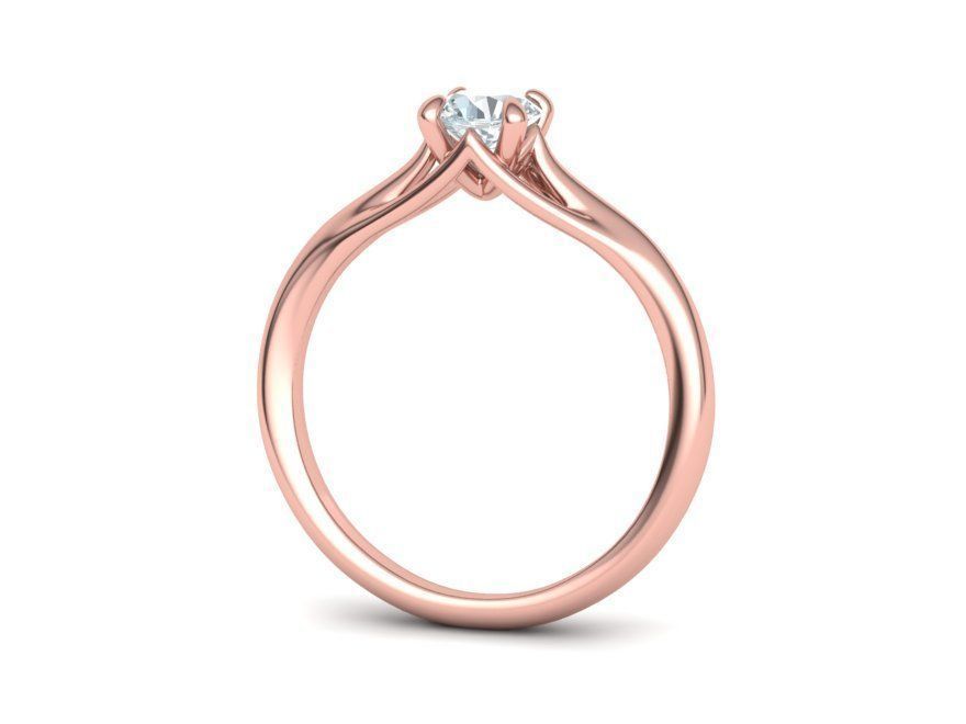 Arcus – годежен пръстен солитер с кръгъл диамант 0.50 ct в 14K розово злато