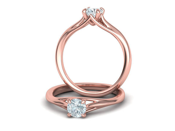 Arcus – годежен пръстен солитер с кръгъл диамант 0.50 ct в 14K розово злато