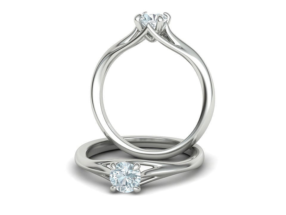 Arcus – годежен пръстен солитер с кръгъл диамант 0.50 ct в 14K бяло злато