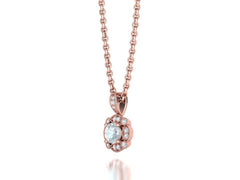 Norélia – комплект висулка и обеци с 1.76 ct. диаманти от 14К розово злато