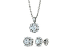 Norélia – комплект висулка и обеци с 1.76 ct. диаманти от 14К бяло злато