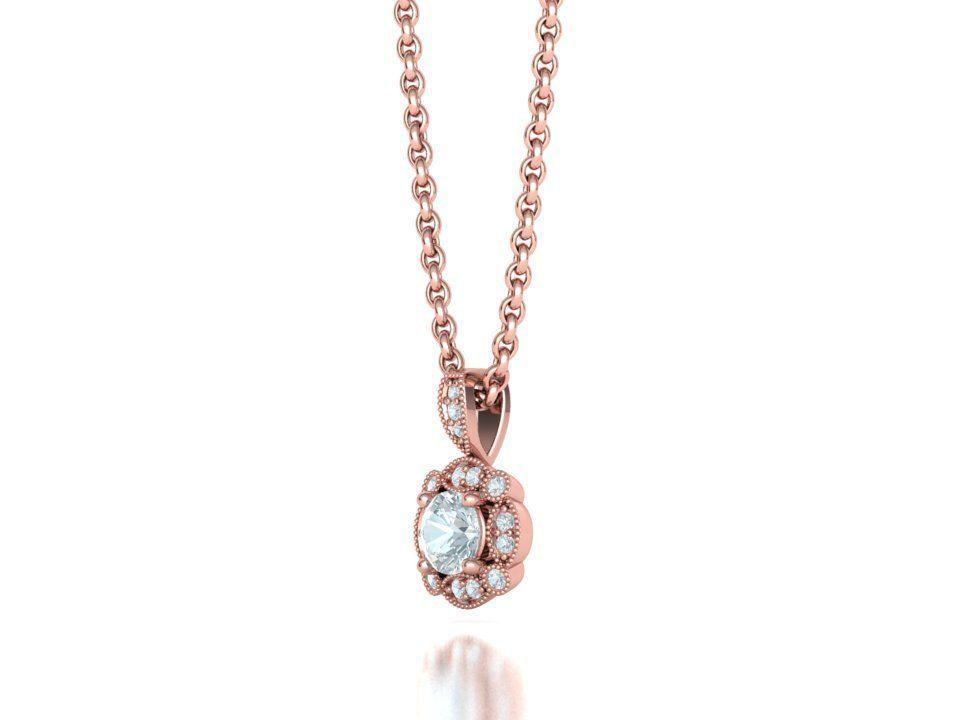 Norélia – комплект висулка и обеци с 1.76 ct. диаманти от 14К розово злато