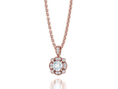 Norélia – комплект висулка и обеци с 1.76 ct. диаманти от 14К розово злато