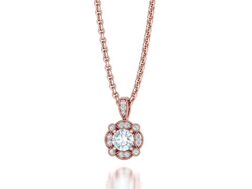 Norélia – комплект висулка и обеци с 1.76 ct. диаманти от 14К розово злато