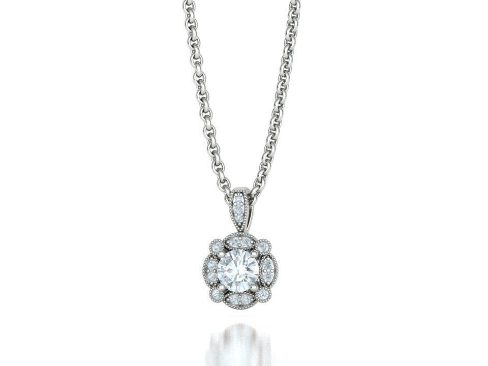 Norélia – комплект висулка и обеци с 1.76 ct. диаманти от 14К бяло злато