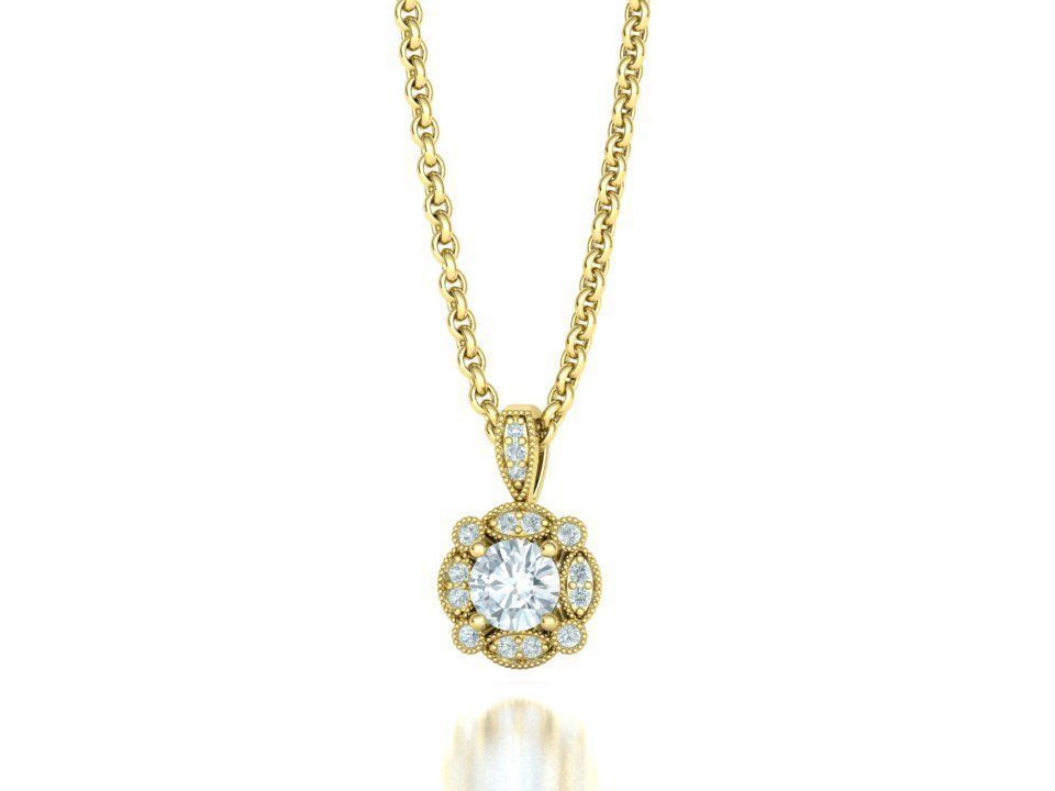 Norélia – комплект висулка и обеци с 1.76 ct. диаманти от 14К жълто злато