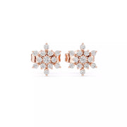Astria – обеци с диаманти тип снежинка от 14К розово злато