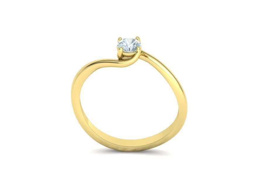 Aurea Sol – годежен пръстен солитер с диамант в 14K жълто злато