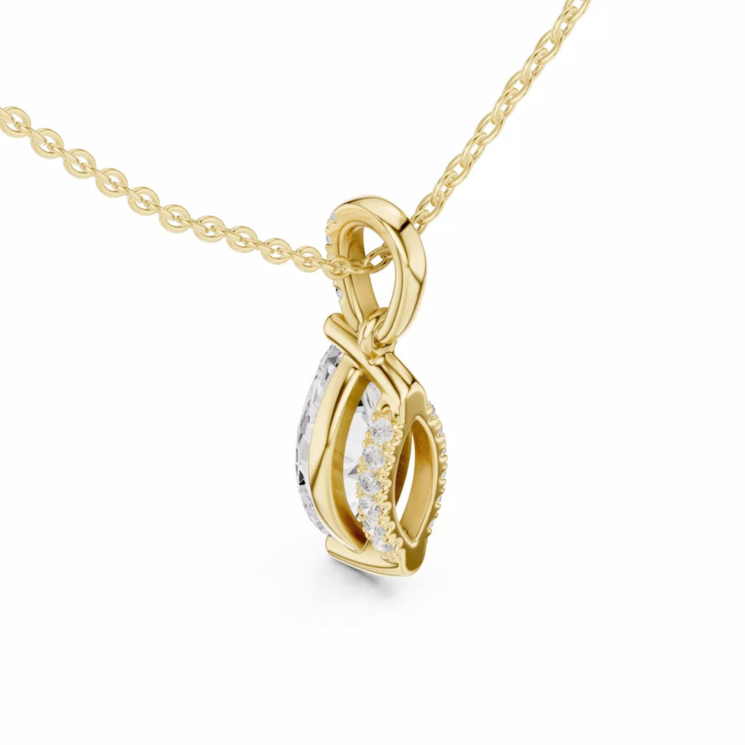 Aveline висулка с Marquise диамант 1.5 карата от 14К жълто злато