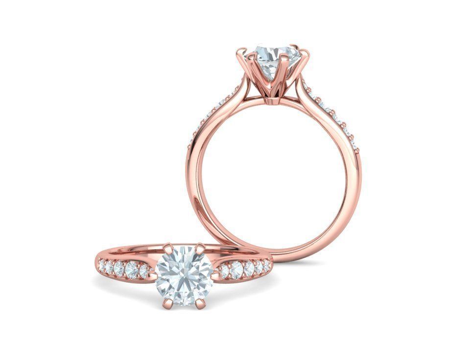 Calisse Accent – годежен пръстен с диамант 1.30 ct в 14К розово злато