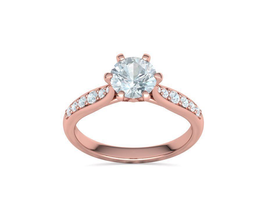 Calisse Accent – годежен пръстен с диамант 1.30 ct в 14К розово злато
