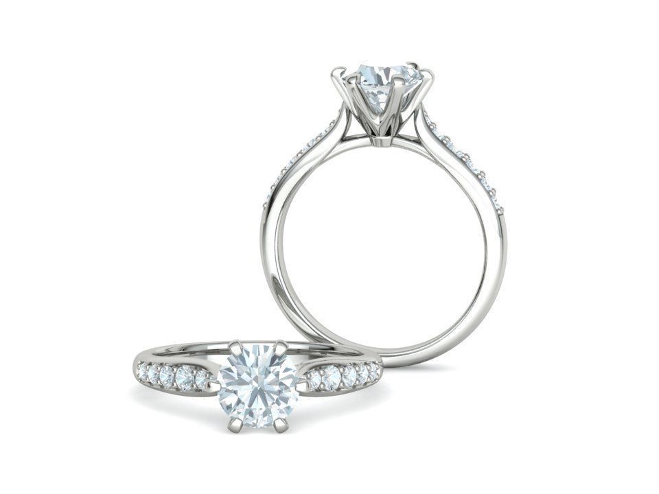 Calisse Accent – годежен пръстен с диамант 1.30 ct в 14К бяло злато