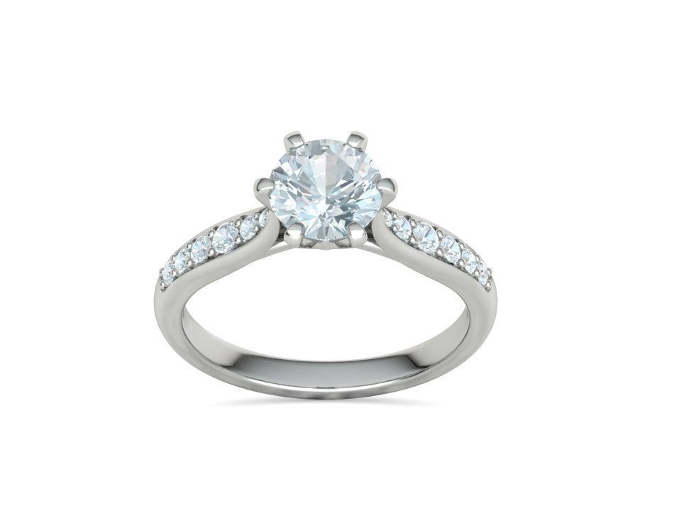 Calisse Accent – годежен пръстен с диамант 1.30 ct в 14К бяло злато