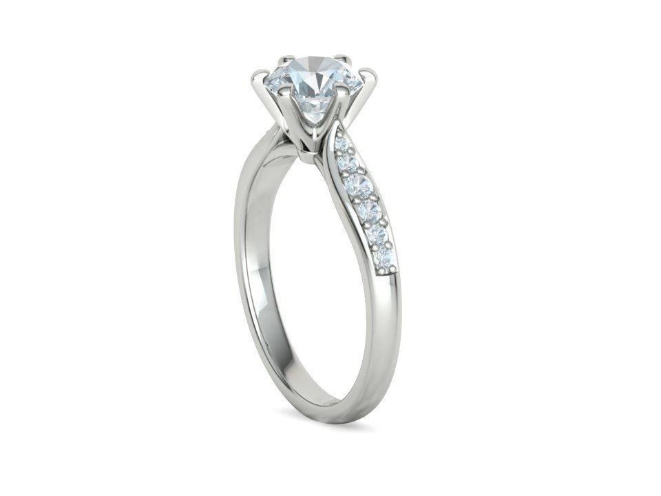 Calisse Accent – годежен пръстен с диамант 1.30 ct в 14К бяло злато