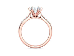 Calisse Accent – годежен пръстен с диамант 1.30 ct в 14К розово злато