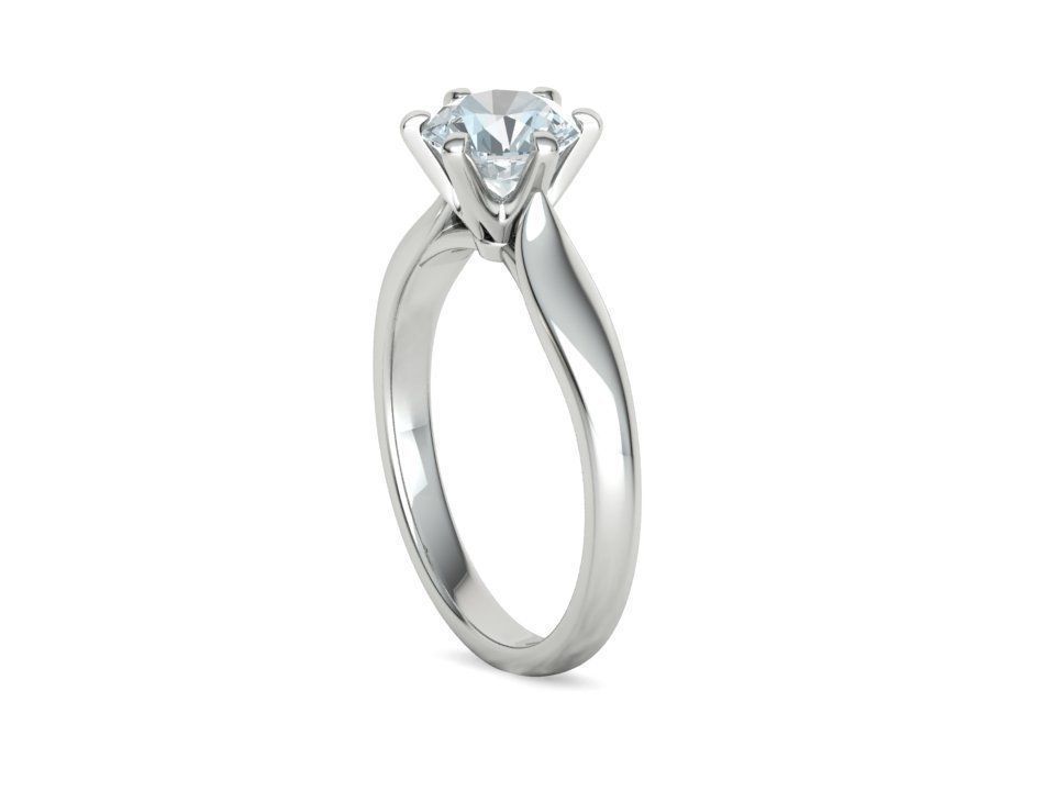 Calisse – годежен пръстен с кръгъл диамант 1.30 ct в 14К бяло злато
