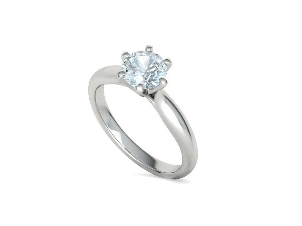 Calisse – годежен пръстен с кръгъл диамант 1.30 ct в 14К бяло злато