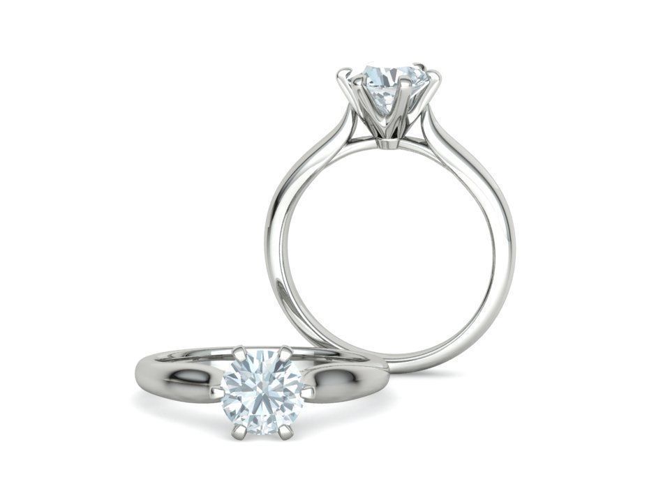 Calisse – годежен пръстен с кръгъл диамант 1.30 ct в 14К бяло злато