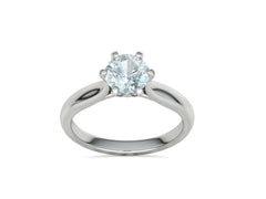 Calisse – годежен пръстен с кръгъл диамант 1.30 ct в 14К бяло злато