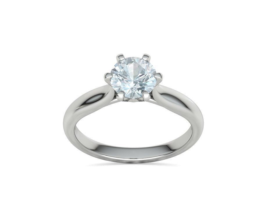 Calisse – годежен пръстен с кръгъл диамант 1.30 ct в 14К бяло злато