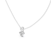 Claris висулка с 0.50 ct Cushion диамант от 14K бяло злато