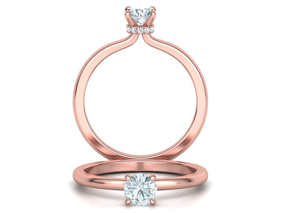 Clarus – годежен пръстен солитер с диамант 0.50 ct в 14K розово злато