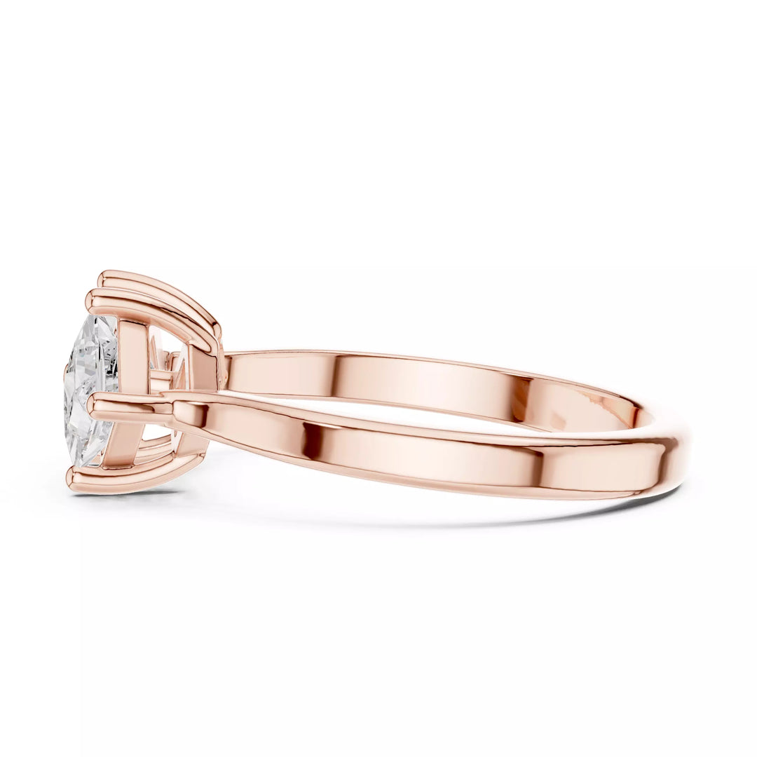 Duo Amor – годежен пръстен с два диаманта Princess в 14K розово злато
