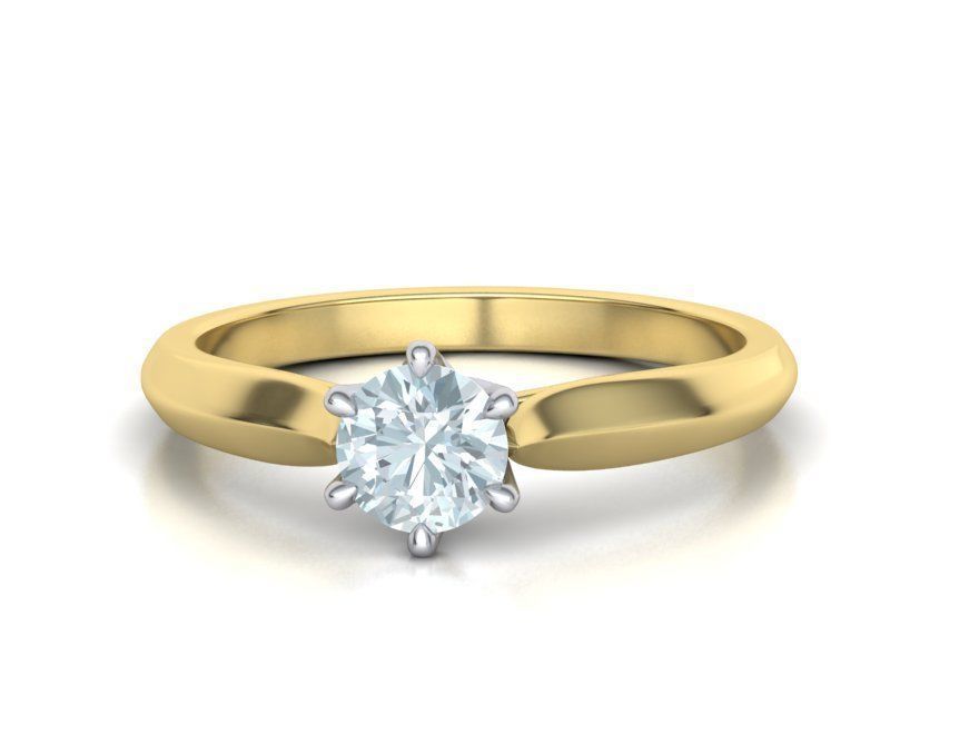 Duplexis – годежен пръстен солитер с диамант 0.50 ct. в 14K комбинация жълто и бяло злато