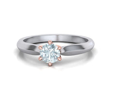 Duplexis – годежен пръстен солитер с диамант 0.50 ct. в 14K комбинация бяло и розово злато