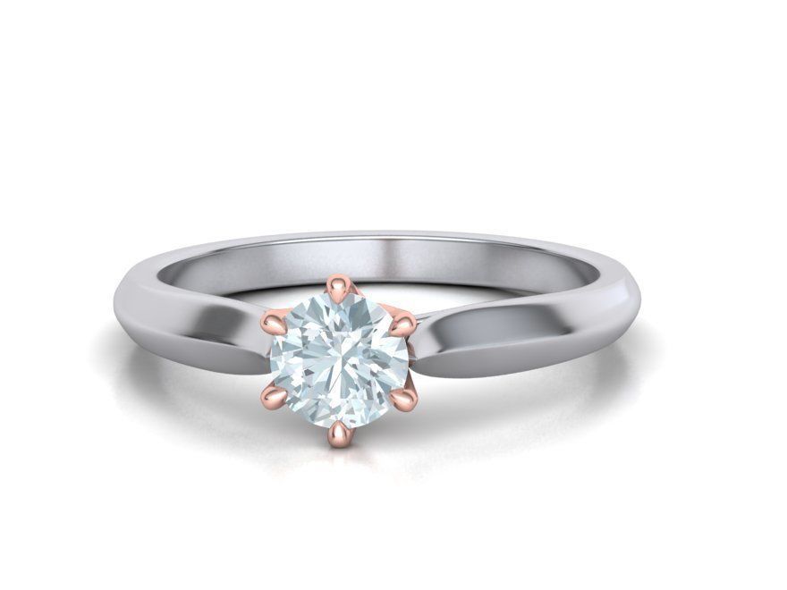 Duplexis – годежен пръстен солитер с диамант 0.50 ct. в 14K комбинация бяло и розово злато