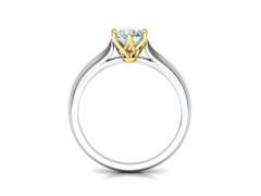 Duplexis – годежен пръстен солитер с диамант 0.50 ct. в 14K комбинация бяло и жълто злато