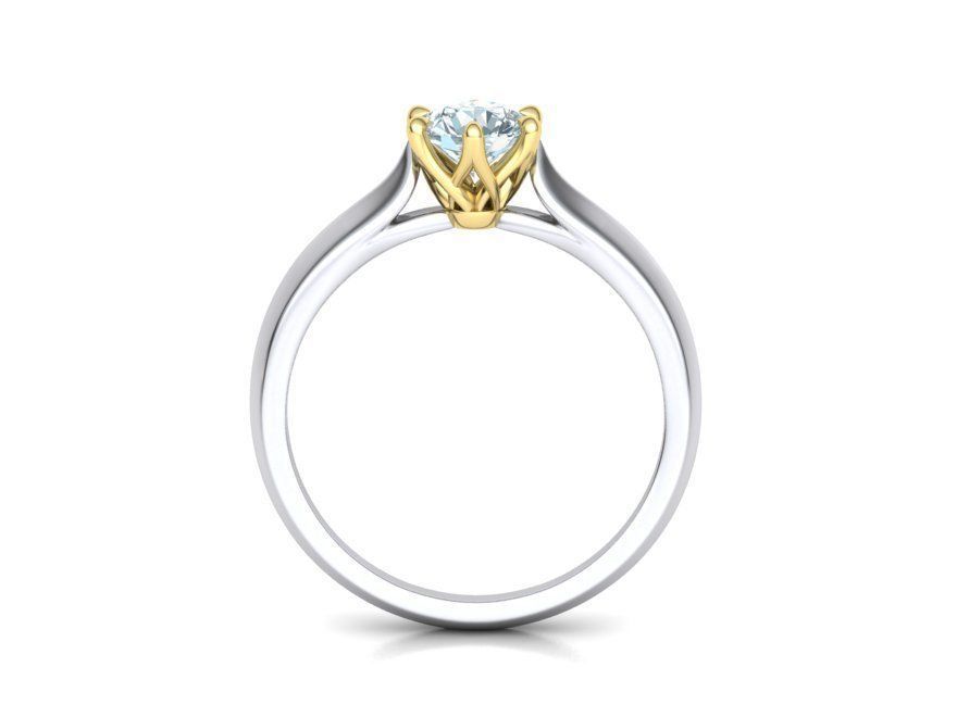 Duplexis – годежен пръстен солитер с диамант 0.50 ct. в 14K комбинация бяло и жълто злато