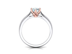 Duplexis – годежен пръстен солитер с диамант 0.50 ct. в 14K комбинация бяло и розово злато