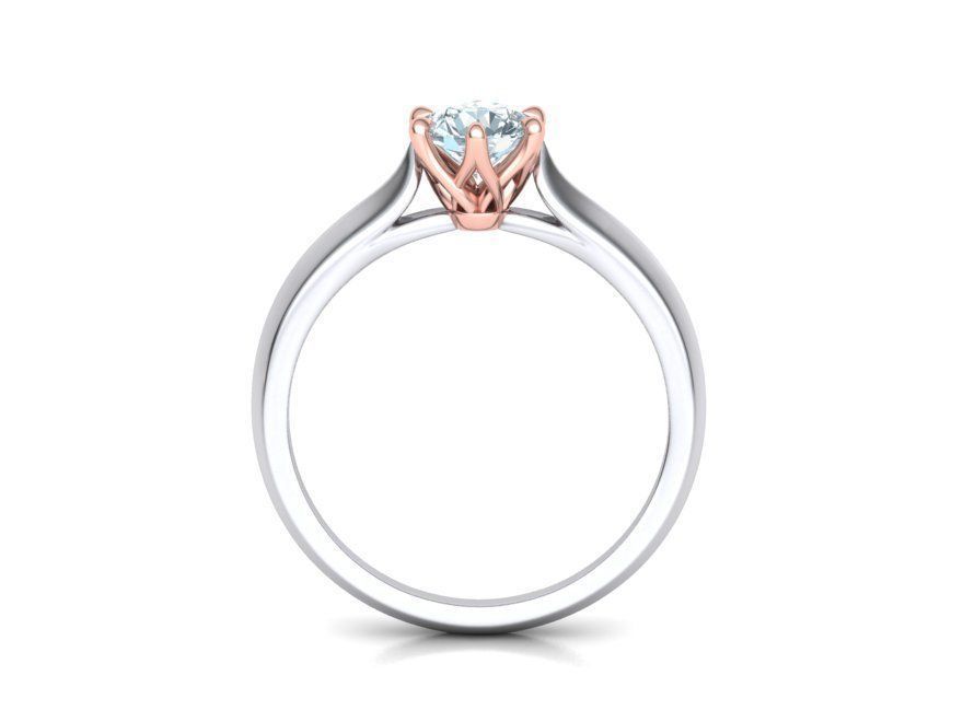Duplexis – годежен пръстен солитер с диамант 0.50 ct. в 14K комбинация бяло и розово злато