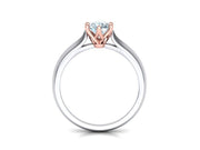 Duplexis – годежен пръстен солитер с диамант 0.50 ct. в 14K комбинация бяло и розово злато