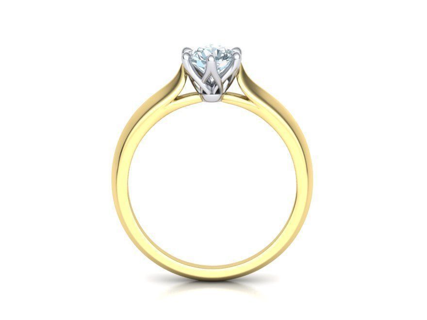 Duplexis – годежен пръстен солитер с диамант 0.50 ct. в 14K комбинация жълто и бяло злато