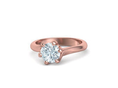 Tempestas Éclisse – годежен пръстен с диамант 1.30 ct и елегантна извита линия в 14K розово злато