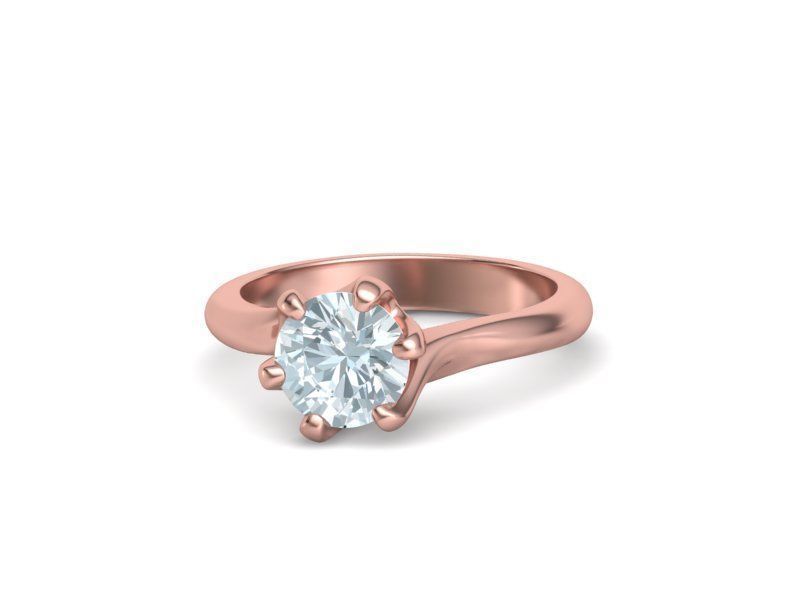 Tempestas Éclisse – годежен пръстен с диамант 1.30 ct и елегантна извита линия в 14K розово злато