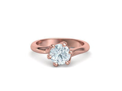 Tempestas Éclisse – годежен пръстен с диамант 1.30 ct и елегантна извита линия в 14K розово злато