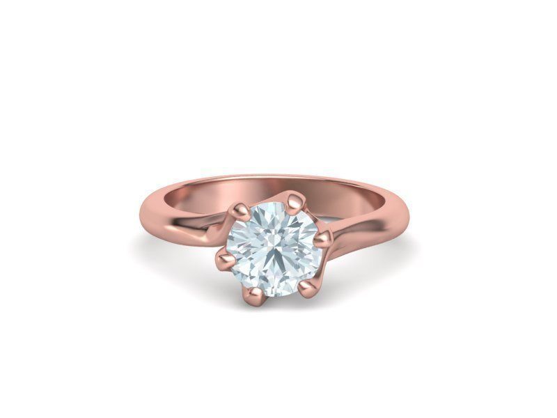 Tempestas Éclisse – годежен пръстен с диамант 1.30 ct и елегантна извита линия в 14K розово злато