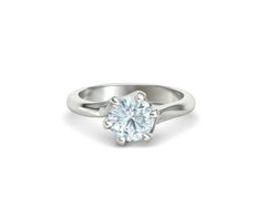 Tempestas Éclisse – годежен пръстен с диамант 1.30 ct и елегантна извита линия в 14K бяло злато