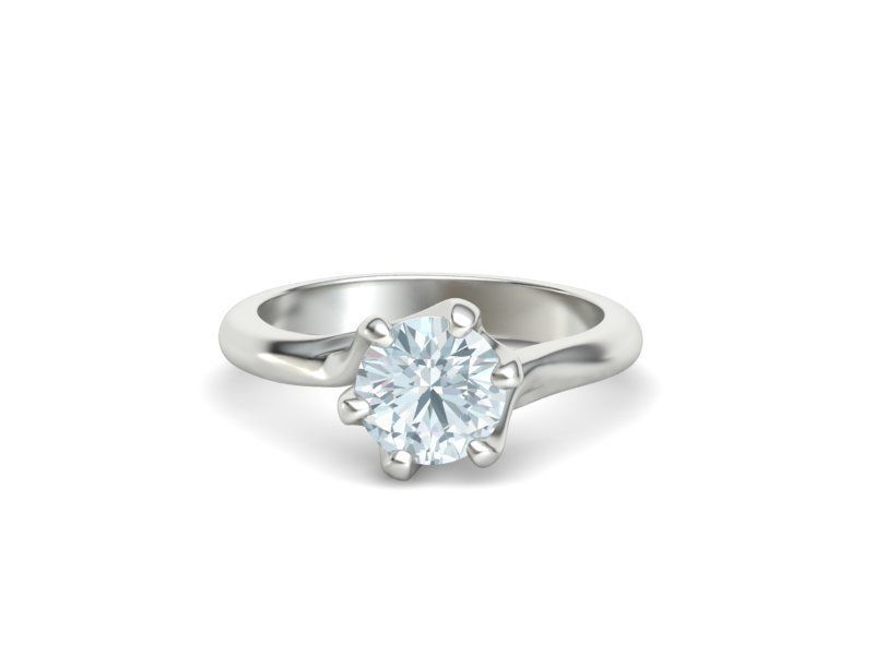 Tempestas Éclisse – годежен пръстен с диамант 1.30 ct и елегантна извита линия в 14K бяло злато